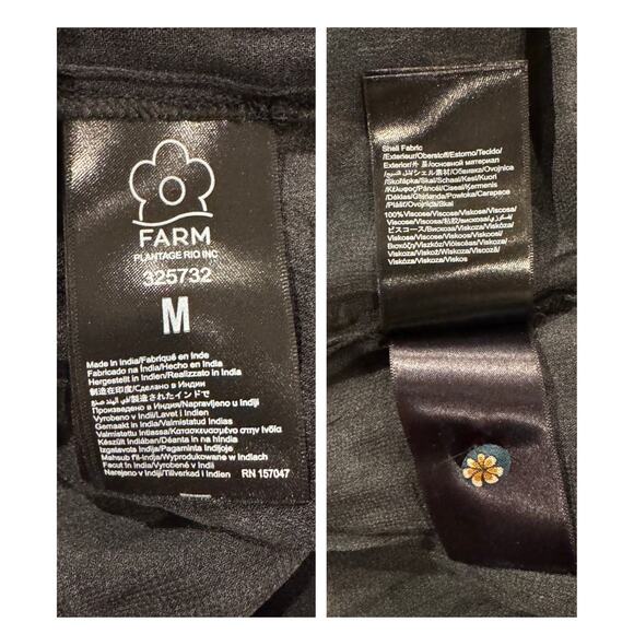 Farm Rio Blossom Black Bee Tapestry Smocked Blouse Size Medium - Picture 10 of 12